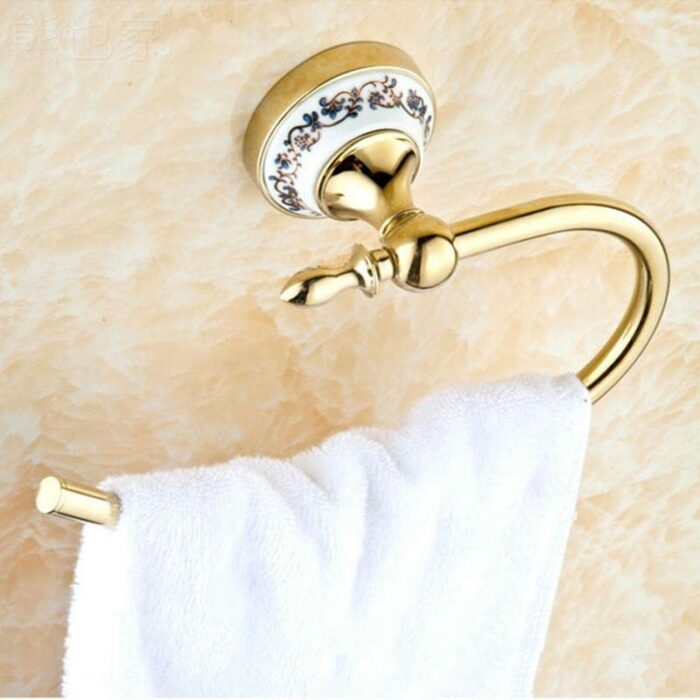HIGOH Towel Racks,Bath Towel Holder,Bathroom Hand Towel,Bathroom Towel Rack,Stainless Steel Towel Bar,And Porcelain European Towel
