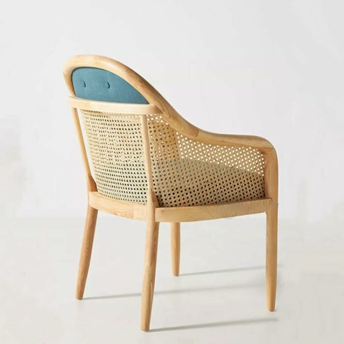 JJZXD Office Kitchen Arm Dining Chair Rattan Outdoor Restaurant Ergonomic Chair Wooden Party Furniture