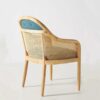 WALNUT Office Kitchen Arm Dining Chair Rattan Outdoor Restaurant Ergonomic Chair Wooden Party Furniture