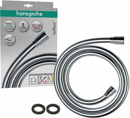 hansgrohe Isiflex Shower Hose 1,60m, Anti-kink and Tangle free, Chrome, 28276000
