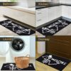 Beyond Your Thoughts Halloween Kitchen Rug Mat Set 2023 New Non Slip Decorative Skeleton Black White Soft Floor Mat for Kitchen Bedroom Indoor Ha