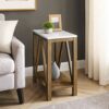 Walker Edison Modern Farmhouse A-Frame Wood Rectangle Side Table Living Room Small End Accent Table 13 Inch, Reclaimed Barnwood