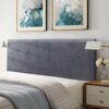 TAOCOCO Bed Headboard Covers, King Size Headboard Covers,Velvet All-inclusive Elastic Headboard Protection Cover for King/Double Bed,Grey Headboa