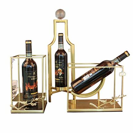 Wine rack Wine Rack Champagne Glass Holder Goblet Holder Bracket Kit Display Stand Glass Locker (color: Gold)