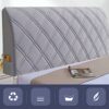 Stretch Headboard Cover, Velvet Soft Thicken Dustproof Quilted Headboard Decor Protector Cover, Machine Washable,Green,1.2m