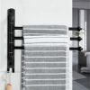 Towel Shelf,Wall Mounted Towel Rail,Towel Holder,Towel Rack,Black Stainless Steel Swing Out Towel Bar,Towel Racks for Bathroom or Kitchen, Metal