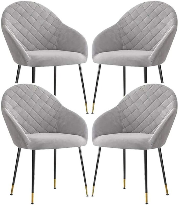 dining chair Business Dining Chairs Set Office Reception Chairs Dining Chair Set of 4 Lovely Bedroom Flannel Fabric Makeup Chair Wrought Iron Fee