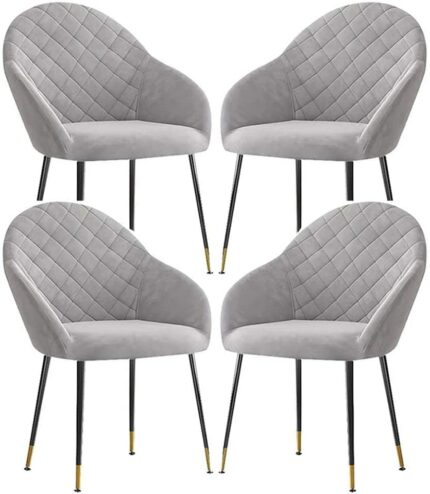 dining chair Business Dining Chairs Set Office Reception Chairs Dining Chair Set of 4 Lovely Bedroom Flannel Fabric Makeup Chair Wrought Iron Fee
