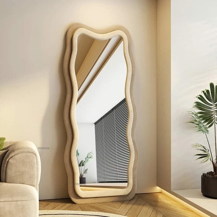 SkiPdr Household Mirrors Floor-to-ceiling full-body Mirror Small Apartment Clothing Store Wall Fitting Mirror (Argento Talla ?nica)