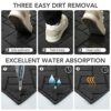 Biscpro Door Mat 50 X 80 cm, Indoor DoorMat Washable, Doormat Dirt Trapper Non-slip, Absorbent Inside Entrance Rug Floor Mat for Entryway, Patio,