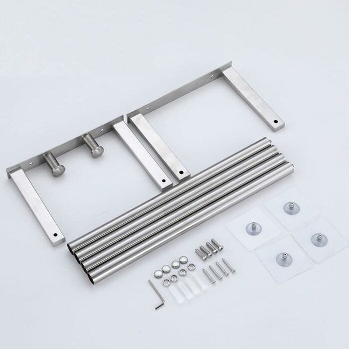 Bathroom Towel Rack for Rolled Towels, Wall Mounted Towel Storage Rack for Bathroom Organization, Stainless Steel Towel Storage Holder Can Holds