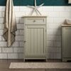 Bath Vida Priano Bathroom Cupboard 1 Door 1 Drawer Floor Standing Cabinet Drawer Unit Storage, Grey