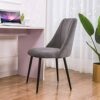Velvet Dining Chairs Set Of 4 Black Metal Legs Lounge Chairs for Living Room Office Restaurant (Color : Grey)