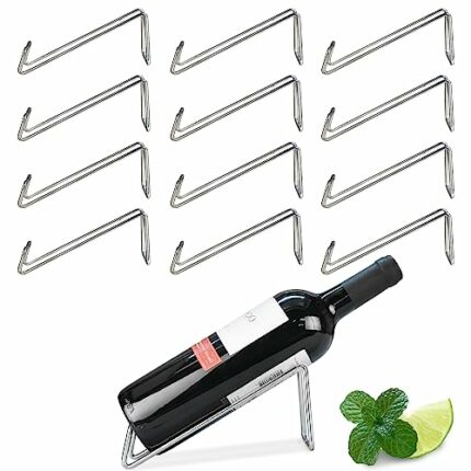 SuproBarware Wine Rack - Stainless Steel Single Wine Bottle Holder Set of 12, Stylish Wine Bottle Organizer Great for Wine Lovers, Countertop Liq