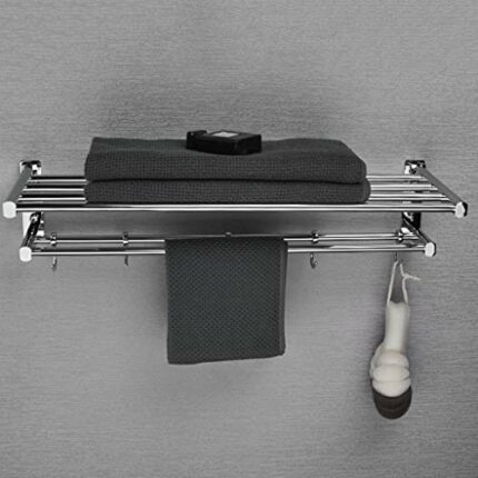 RSOCHS Premium Stainless Steel Towel Rack Wall Mounted Towel Shelf for Bathroom Quadruple Towel Racks with Towel Bar
