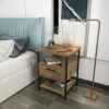 DECOROTIKA - Alba Nightstand Bedside Table – Modern and pratical - Black and Oak Colour