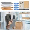BRIAN & DANY Folding Ottoman Storage Box with Wood Legs, Linen Foot Stool, pouffe footstool with Highly Elastic Sponge Filling, Gray, 38 x 38 x 3