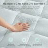 Degrees of Comfort Memory Foam Mattress Topper Double Bed, Mattress Pad Topper with Soft Bamboo Cover with Extra Deep Pock, Breathable Skin-Frien