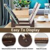 TUUGOTOUU Vinyl record storage holder Bamboo Record display stand Store and display up to 50 7"-12" LP albums DVDs or CDs Display Shelf suitable