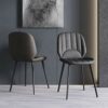 dining chair Kitchen Dining Room Furniture Chairs Set Of 2 Dining Chairs With Metal Feet And Backrest PU Leather Seat Suitable For Kitchen Dining