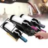 BUZIFU Wine Rack 5 Bottle Wine Holder Free Standing Wine Shelf Countertop Wine Storage Stand Organizer Stackable Wine Cellar Racks Small Tabletop