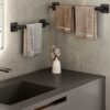 ANMEISH Self Adhesive Towel Rail,40CM Sticky Towel Holder,Anti Rust Stick on Towel Rack, Single Wall Mounted Towel Bars for the Bathroom Kitchen