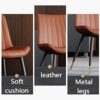 dining chair Kitchen Dining Room Furniture Chairs Modern Kitchen Dining Chairs with Strong Gold Metal Legs PU Leather Makeup Dresser Dining Side