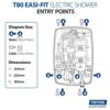 Triton T80 Easi-Fit 8.5kW | Shower Electric | 8.5 kW | White I Electrical Showers | with Showerhead & Anti Twist Hose | Best Electric Shower Unit