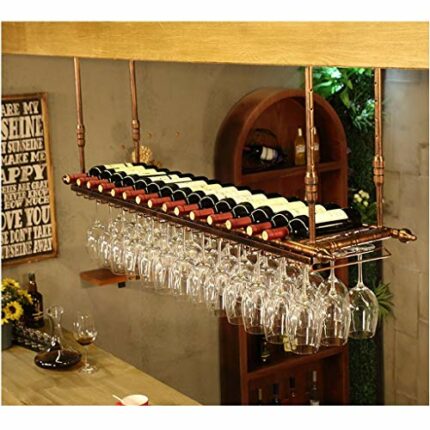 Stylish Simplicity Industrial Retro Wine Glass Stylish Simplicity Ceiling Wine Rack Living Room Bar Creative Display Goblet Rack Floating Wine Ra