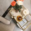 BHVXW Kitchen IslandsFurniture Mobile Table Wine Dining Car Designer Golden Glass Storage Trolley (Color : D, Size : 1pcs)
