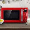 AIQMML Oven Retro Style Countertop Microwave Oven -Memory Turntable,Countertop Microwave Oven with Sound On/Off Kitchen Appliances (Color : Red)