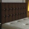 CROWNBEDSUK Omega diamante chenille headboard in 2ft6,3tf,4ft,4ft6,5ft,6ft (4FT SMALL DOUBLE, Grey)