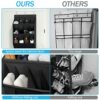 coastal rose Over the Door Shoe Organizer, Hanging Shoe Rack Organizer for Closet Door with 12 Deep Pockets & 3 Metal Hooks, 3-Tier Hanging Shoe
