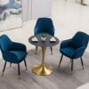 dining chair Kitchen Dining Room Furniture Chairs Kitchen Dining Chairs Living Room Armchair With Metal Legs Velvet Seat And Backrests For Living