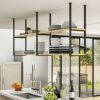 Wine Rack Ceiling Wine Rack Hanging Shelf Wrought Iron Solid Wood Wall Hanging Decorative Storage Rack,Used To Display Plants,Wine,Books,Flowers,
