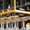 Wine Rack Ceiling Wine Racks Hanging Goblets Holder, Under Stemware Cabinet Bottles Storage Shelf for Home Kitchen Bar Hotel, Adjustable Height S