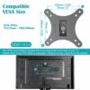 TV Wall Mount Bracket Tilt Swivel for Most 10-26 Inch LED LCD Plasma Screen Monitor, VESA 100x100mm, with Full Motion Articulating 15" Extension