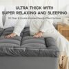 SONIVE Mattress Topper Ultra thick Fluffy Soft Topper Pillow-Top Box quilted pad with 360° elastic band up to 30cm Hotel Quality with Premuim 100