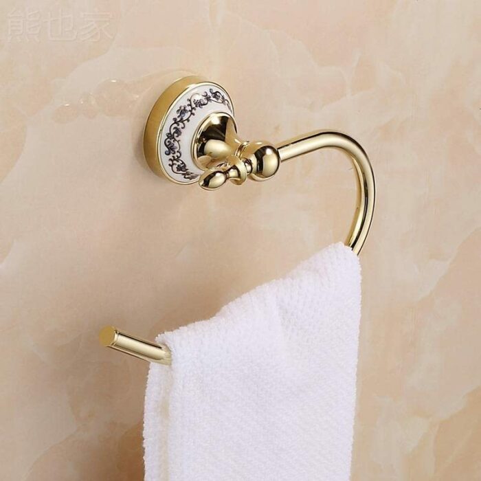 HIGOH Towel Racks,Bath Towel Holder,Bathroom Hand Towel,Bathroom Towel Rack,Stainless Steel Towel Bar,And Porcelain European Towel