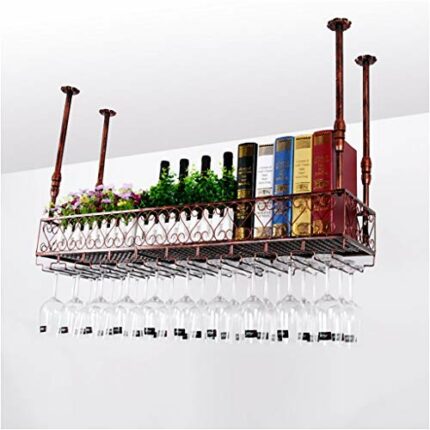 Stylish Simplicity Down Wine Rack Iron Metal Simple Style Home Goblet Multi-Function Creative Display Wine Rack -Restaurant Kitchen Bar Living Ro