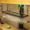 Ceiling Wine Rack Metal Iron Wine Rack Bar Special Goblet Rack Creative Display Stand Red Wine Cup Holder Retro Style Wine Rack Adjustable Height
