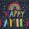 wash+dry Door Mat with Sparkle Family Design 50 x 75 cm Washable Inside and Outside