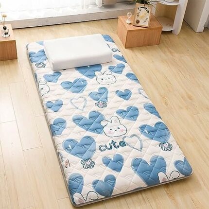 Extra Thick Futon Floor Mattress, 4 Inch Japanese Folding Roll Up Sleeping Pad Student Dormitory Guest Tatami Mat For Single Double Bed (Color :