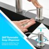 CREA Soap Dispenser for Kitchen Sink, Soap Dispenser Built-in, Sink Soap Dispenser Stainless Steel, Liquid Soap Dispenser for Sink with 17 OZ Bot