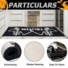 Beyond Your Thoughts Halloween Kitchen Rug Mat Set 2023 New Non Slip Decorative Skeleton Black White Soft Floor Mat for Kitchen Bedroom Indoor Ha