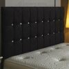 CROWNBEDSUK Omega diamante chenille headboard in 2ft6,3tf,4ft,4ft6,5ft,6ft (4FT SMALL DOUBLE, Grey)