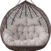 Wan-b 2 Seater Egg Chair Swing Cushion Outdoor, Hanging Hammock Chair Cushion Replacement, Washable Thick Large Wicker Swing Chair, Waterproof, G