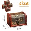 4 Pieces, Mini Wooden Treasure Chest, Small Wooden Treasure Chest, Vintage Small Treasure Chest, Wooden Chest, Small Vintage Wooden Jewellery Box