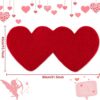 AnyDesign Valentine's Day Doormat Double Heart Design Decorative Entrance Mat Red Chenille Welcome Mat Non Slip Washable Floor Mats for Indoor Ou