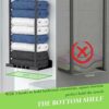 Towel Rack Wall Mounted, 75cm Adjustable Bathroom Towel Storage with Shelf and 3 Hooks for Small Bathroom, Hold 6 Large Bath Sheets, 2 Rail Towel